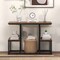 Rustic Brown Wood TV Stand for 50" TVs, Metal Frame and Storage Shelves